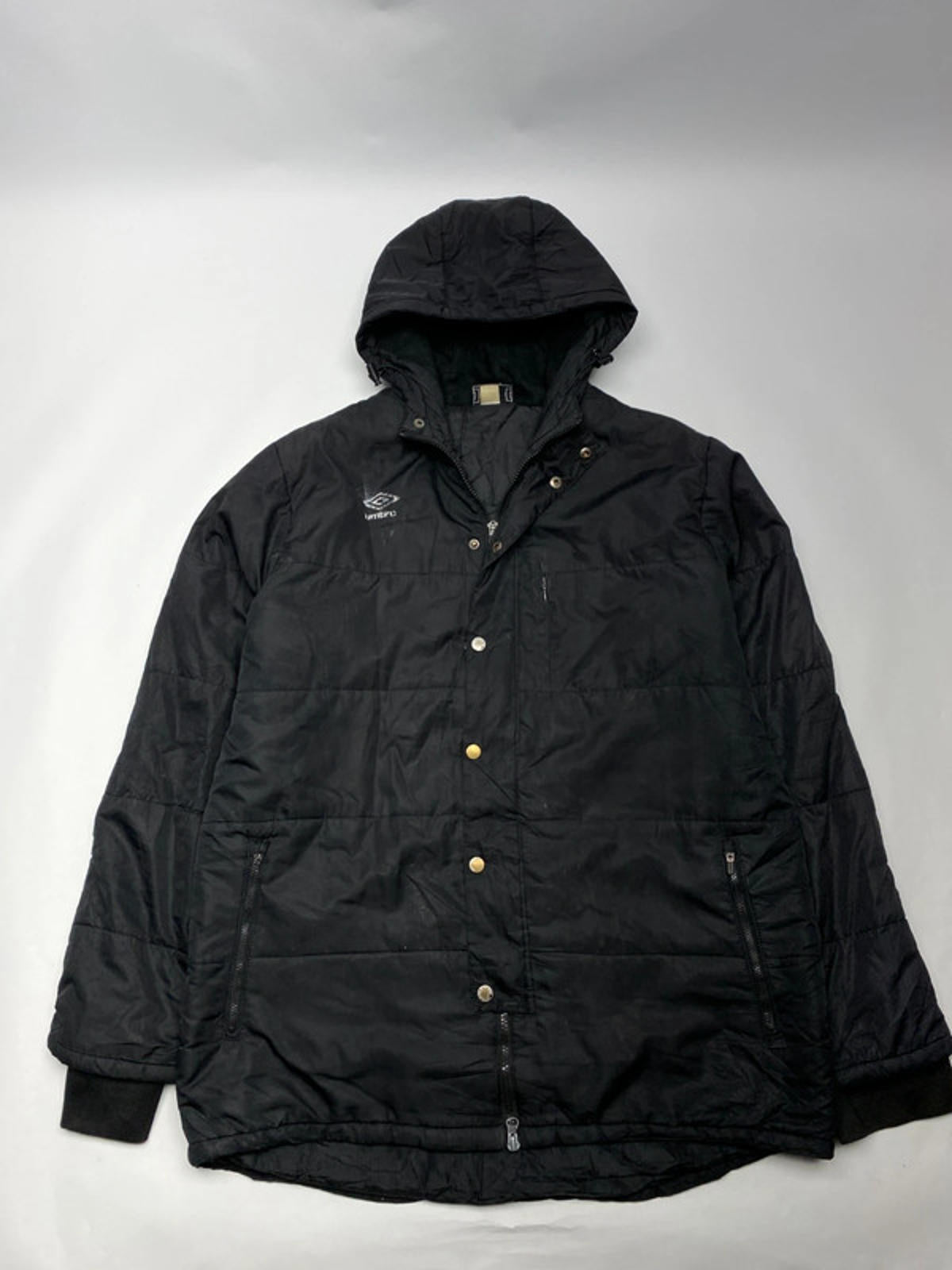 Umbro Black Puffer Parka Jacket with Hood