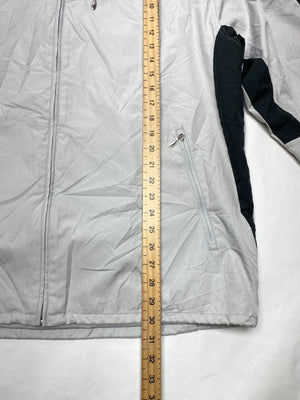 Adidas Light Grey & Black Full-Zip Windbreaker Jacket (Men’s L)