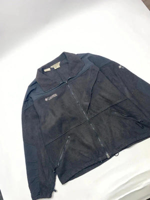 Columbia Black Full Zip Fleece Jacket Men’s XL XXL Outdoor Vintage