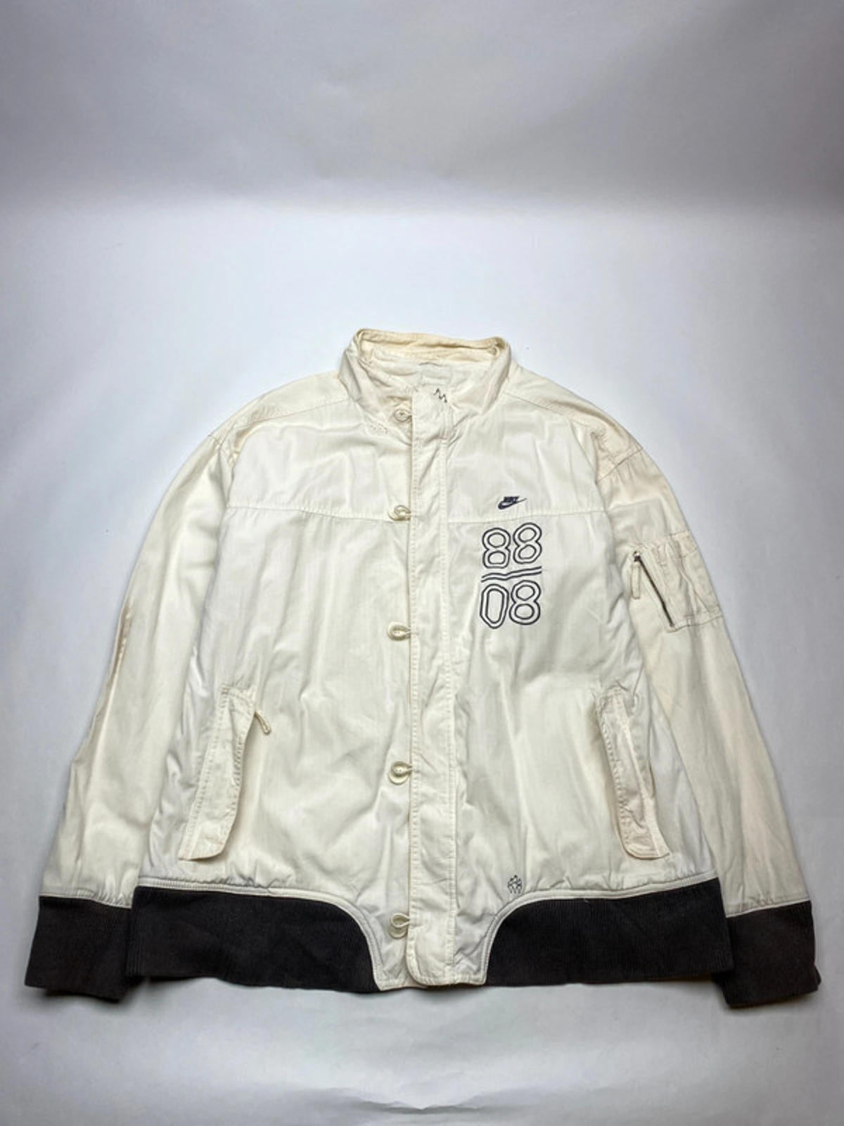 Nike 88/08 Vintage Cream Bomber Jacket – Rare Fire Logo Tag