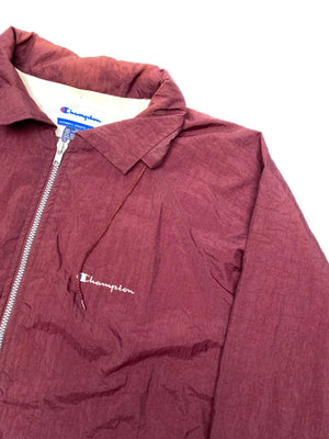 Champion Vintage Maroon Full-Zip Coach Jacket (Men’s XXL, Made in Taiwan R.O.C.)