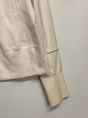 Nike White Full-Zip Track Jacket with Blue Zip