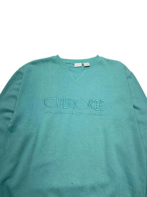 Aqua Blue Embroidery Sweatshirt Men's Small