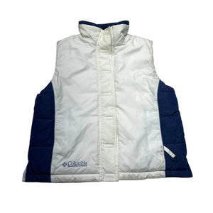 White and Navy Columbia Gilet Women's Large