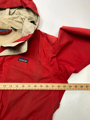 Patagonia Red & Beige Hooded Rain Jacket