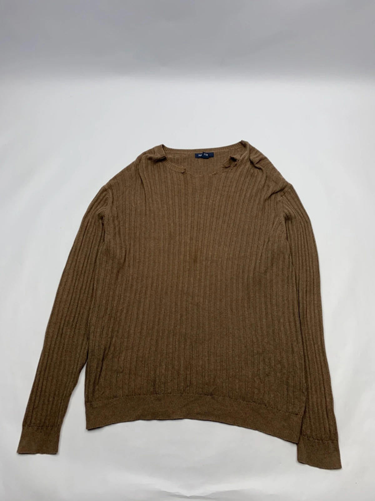 Nautica Brown Ribbed Knit Jumper (Men’s L)