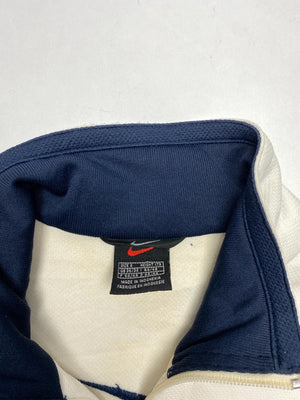 Vintage Nike White and Navy Track Jacket (Men’s S)