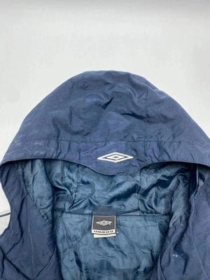 Umbro Men's Navy and Grey Hooded Windbreaker Jacket