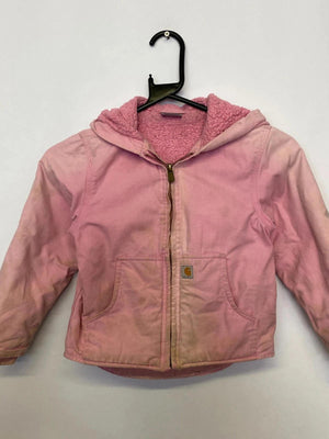 Carhartt Pink Sherpa-Lined Hooded Jacket – XXS (4–5 Years)