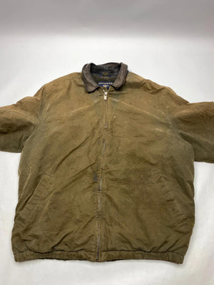 Dockers Vintage Brown Waxed Jacket with Leather Collar (Men’s XLT)