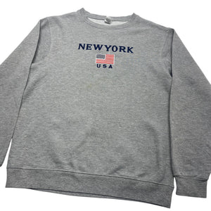 Grey Matrix Embroidery Sweatshirt Men's Medium