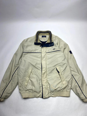 Fred Perry Men's Utility Jacket Cream with Navy Trim