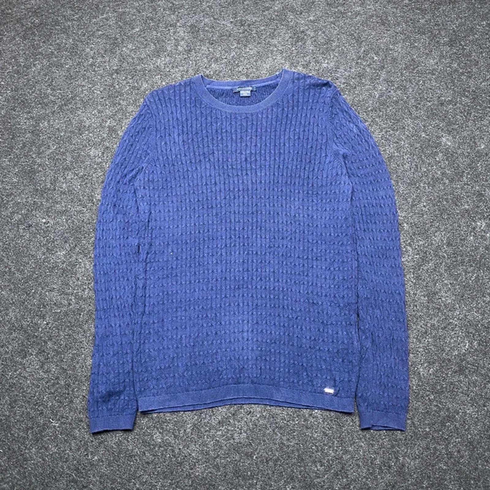 Vintage Navy Tommy Hilfiger Crew Neck Jumper Men's Medium