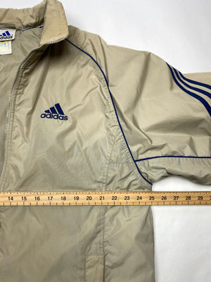 Adidas Vintage Beige 3-Stripes Windbreaker Jacket