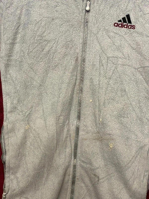 Adidas Men's Grey and Burgundy Full-Zip Activewear Jacket