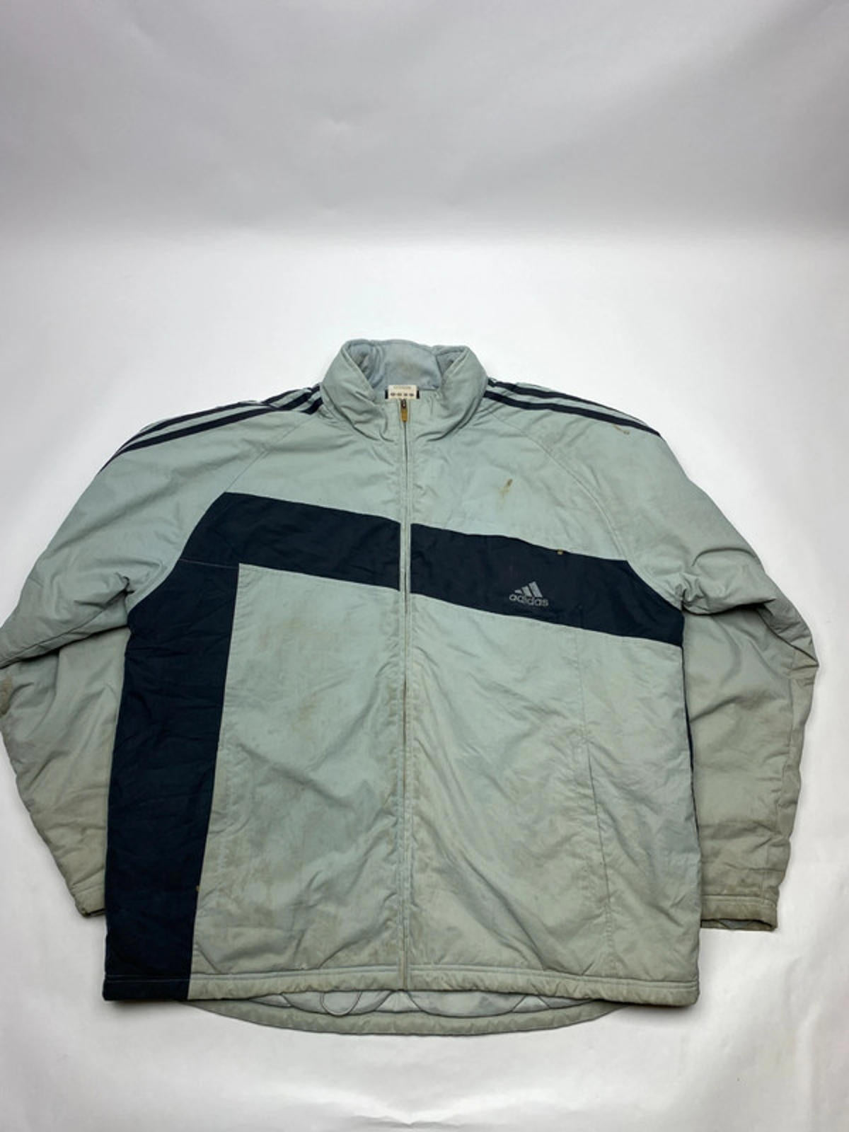 Vintage Adidas Two-Tone Grey & Navy Puffer Jacket