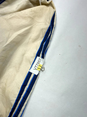 Vintage Adidas Men's Windbreaker Jacket Blue and Cream