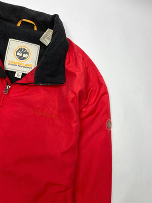 Timberland Men's Red Utility Jacket with Black Collar