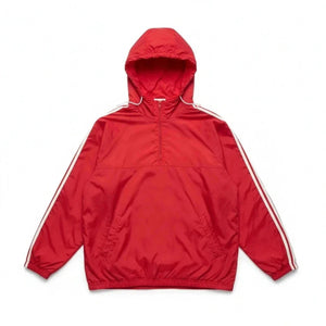 Adidas Vintage Red Hooded Windbreaker Jacket