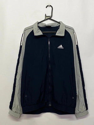 Vintage Adidas Navy & Grey Full-Zip Track Jacket
