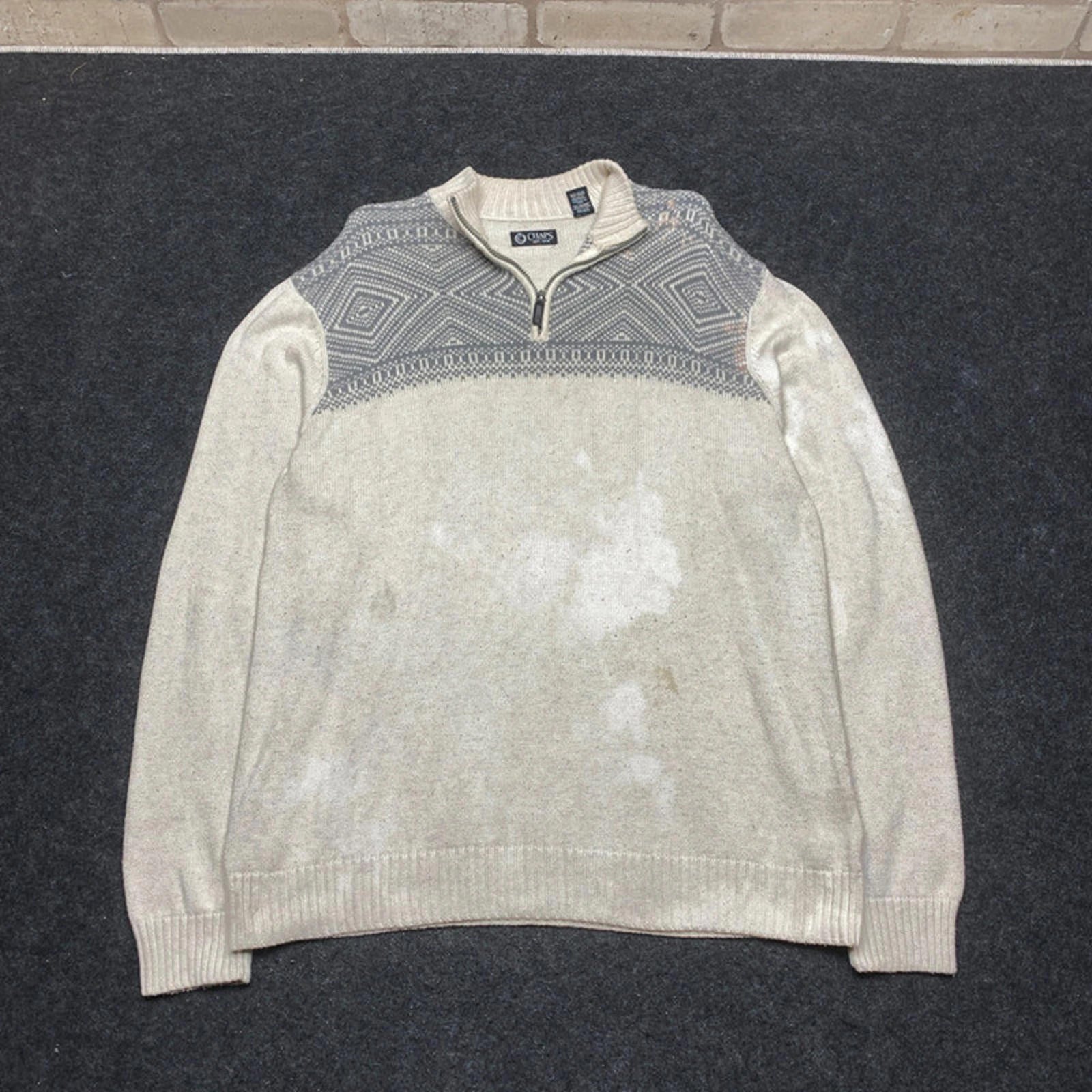 Cream CHAPS 1/4 Zip-up Jumper Women's XL