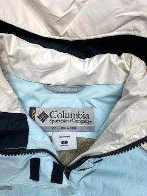 Columbia Titanium Light Blue & Cream Hooded Ski Jacket (Women’s S)