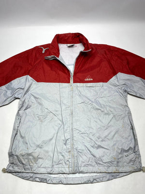 Adidas Red & Grey Windbreaker Jacket – Size L / 40