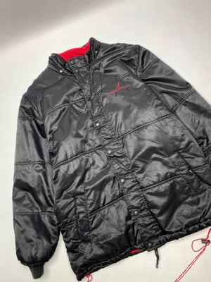 Vintage Nautica Black Puffer Jacket Red Lining Youth XL (Fits Men’s S/M)