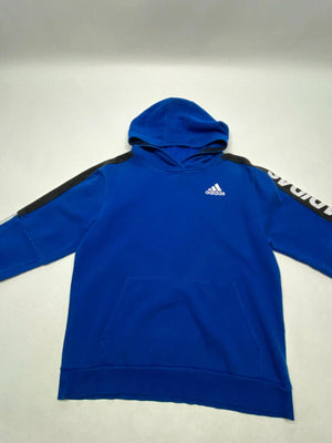 Adidas Blue Hoodie Youth XL (Fits Men’s S/M) 3 Stripe Sweatshirt