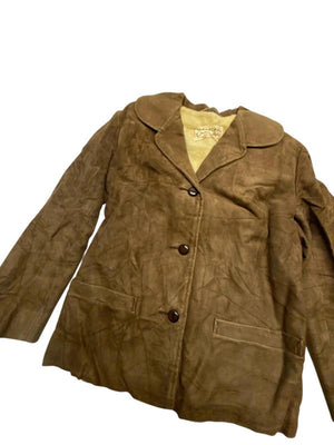 Vintage Brown Leather Jacket Men's Small