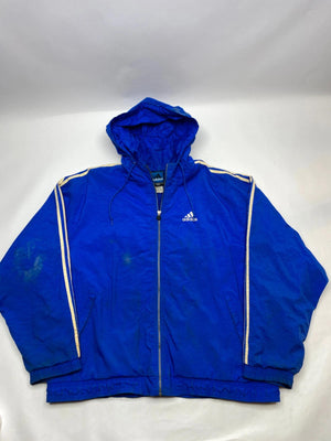 Adidas Blue Hooded Windbreaker Jacket