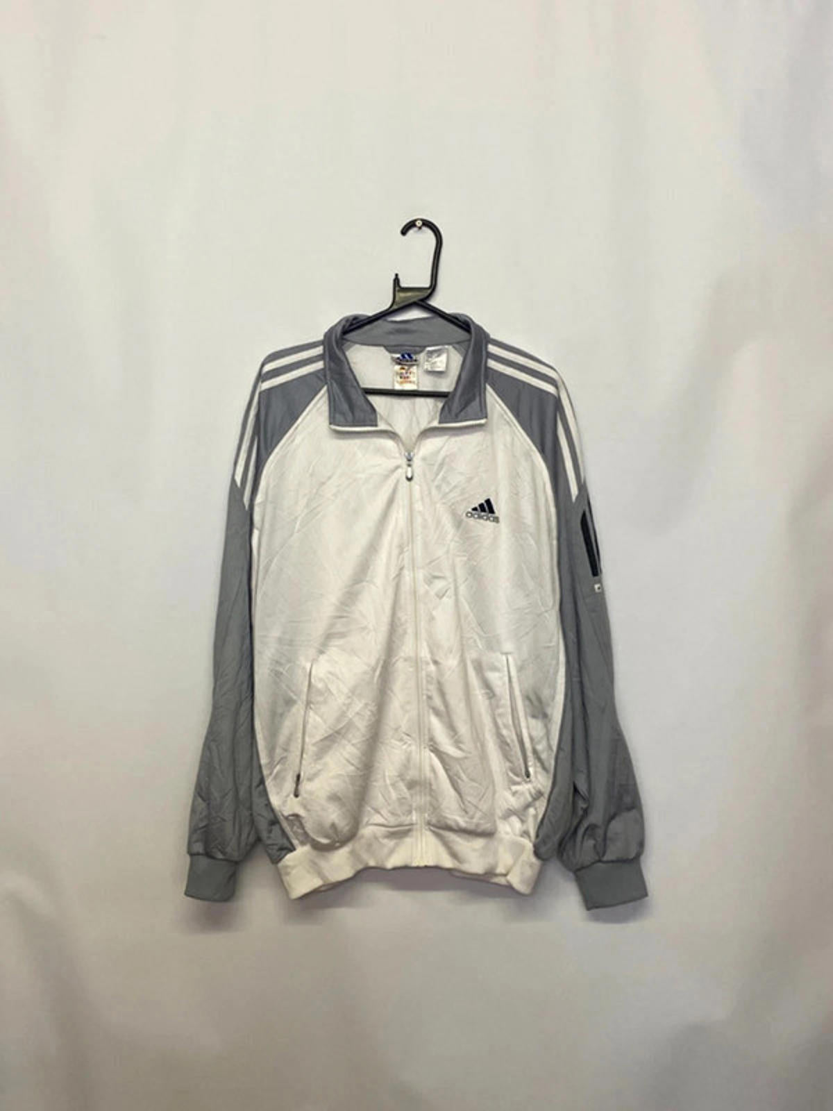 Adidas Vintage White & Grey Full-Zip Track Jacket