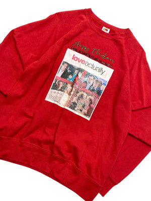 Red Print Sweatshirt Men's Small