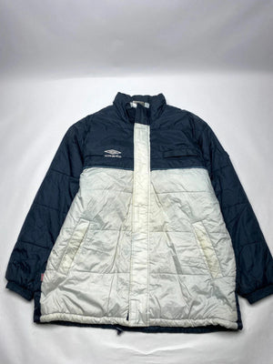 Umbro Navy & White Puffer Jacket – Men’s (Vintage / Winter Coat)