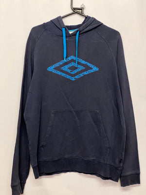 Umbro Tailored Navy Hoodie with Blue Logo Size L