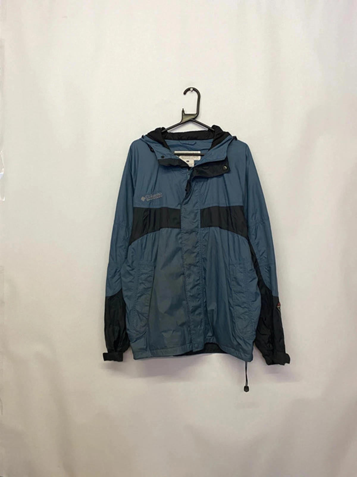 Columbia Sportswear Blue & Black Hooded Windbreaker Jacket
