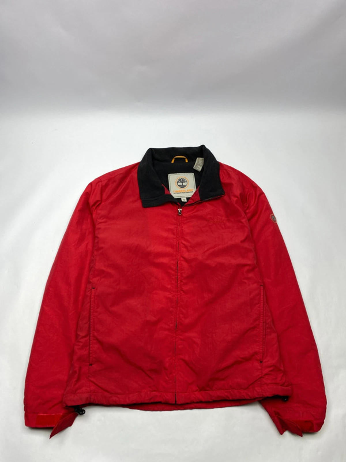 Timberland Men's Red Utility Jacket with Black Collar
