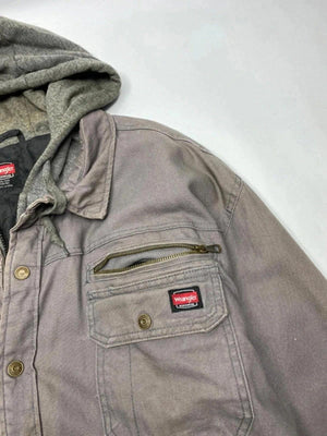 Wrangler Workwear Hooded Jacket – Brown/Grey – Men’s 2XL