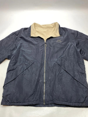 Kappa Navy Full-Zip Jacket with Beige Fleece Lining (Men’s L)