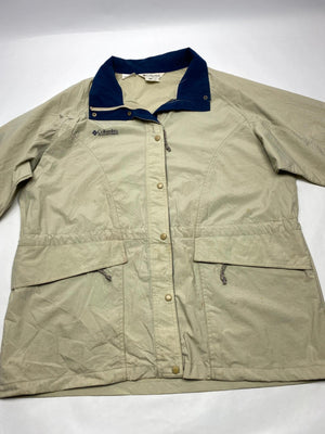 Columbia Vintage Beige & Navy Lightweight Jacket – Women’s XL