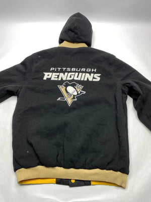 Vintage NHL Pittsburgh Penguins Hooded Jacket – Black/Yellow – Men’s XL