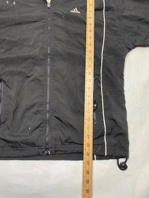 Adidas Vintage Black & White 3-Stripes Windbreaker Jacket (Men’s L)