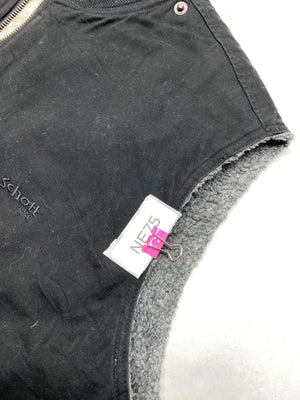 Schott NYC Black Utility Vest – Fleece Lined – Workwear Style
