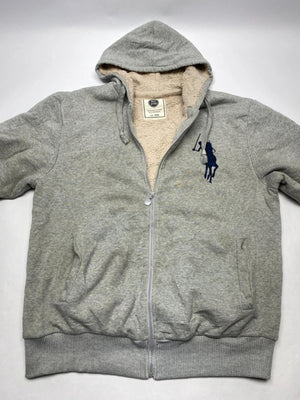 Blu Star Grey Sherpa-Lined Zip-Up Hoodie (Men’s XXXL)