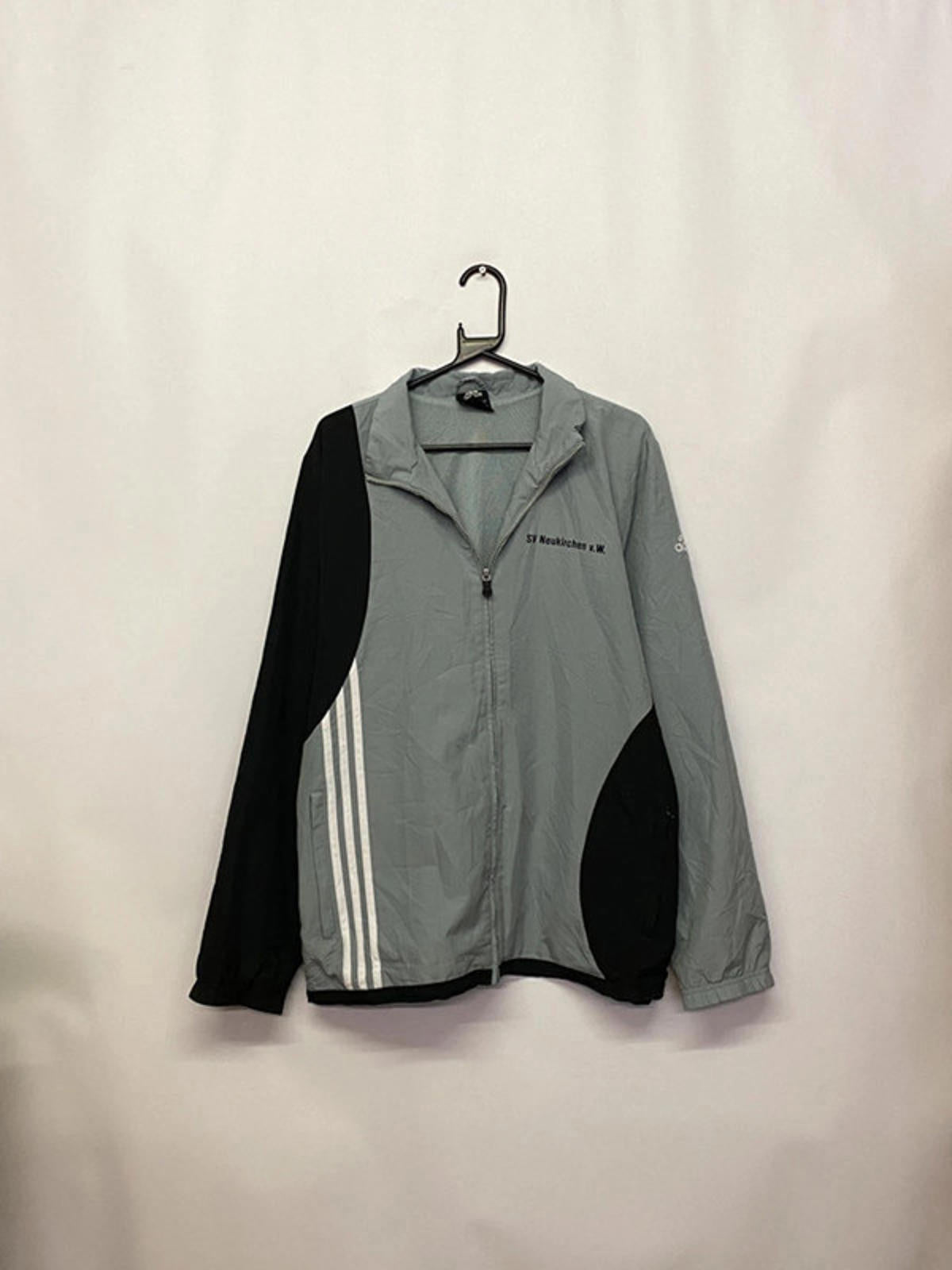 Adidas Track Jacket – Grey/Black 3-Stripes