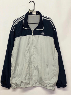 Vintage Adidas Navy & Grey 3-Stripes Track Jacket