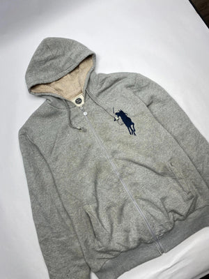 Blu Star Grey Sherpa-Lined Zip-Up Hoodie (Men’s XXXL)