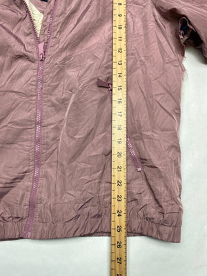 Reebok Mauve Pink Sherpa-Lined Windbreaker Jacket