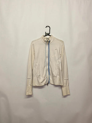 Nike White Full-Zip Track Jacket with Blue Zip