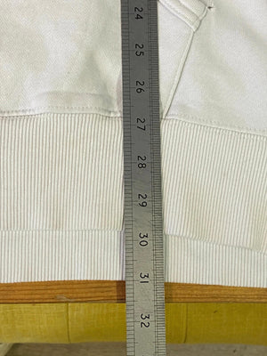 Quiksilver White Hoodie with Checkerboard Sleeve Detail